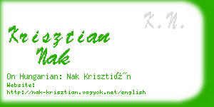 krisztian nak business card